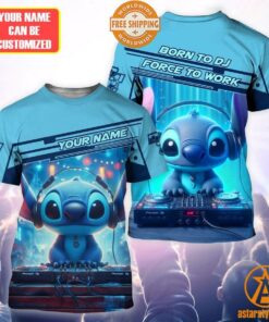 Stitch Born To DJ Force To Work CUSTOM Shirt