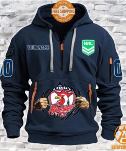 Sydney Roosters CUSTOM Half Zip Heavy Hoodie