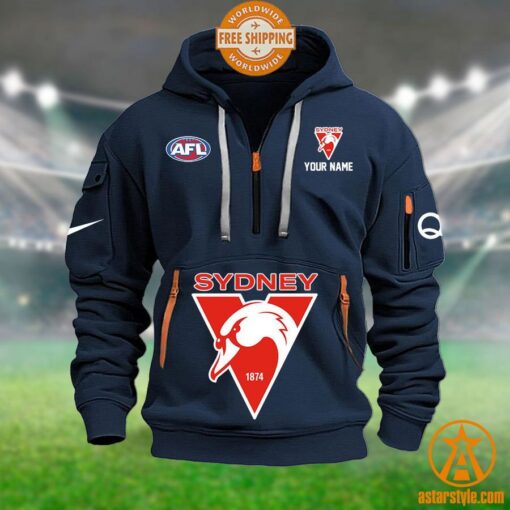 Sydney Swans AFL Half Zip Heavy Hoodie