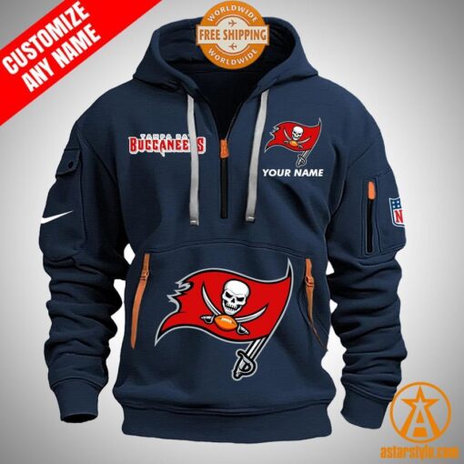 Tampa Bay Buccaneers personalized Half Zip Heavy Hoodie