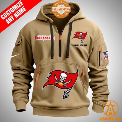 Tampa Bay Buccaneers personalized Half Zip Heavy Hoodie