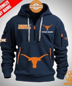 Texas Longhorns personalized Half Zip Heavy Hoodie