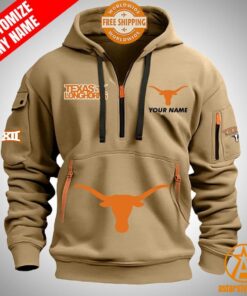 Texas Longhorns personalized Half Zip Heavy Hoodie