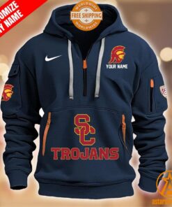 USC Trojans CUSTOM Half Zip Heavy Hoodie