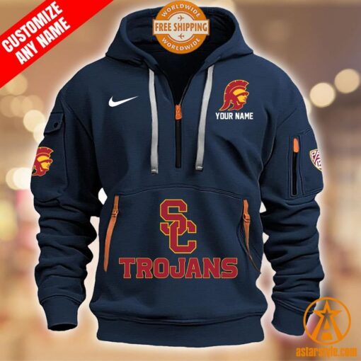 USC Trojans CUSTOM Half Zip Heavy Hoodie