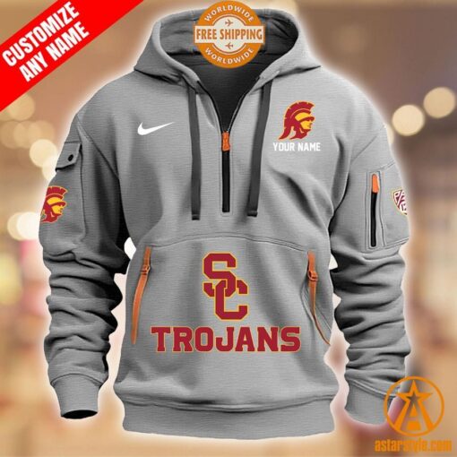 USC Trojans CUSTOM Half Zip Heavy Hoodie