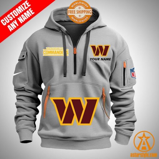 Washington Commanders personalized Half Zip Heavy Hoodie