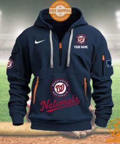 Washington Nationals MLB Half Zip Heavy Hoodie