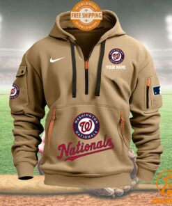 Washington Nationals MLB Half Zip Heavy Hoodie