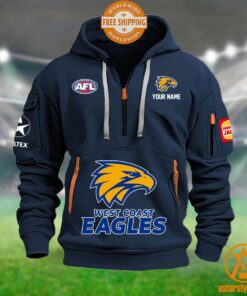 West Coast Eagles AFL Half Zip Heavy Hoodie