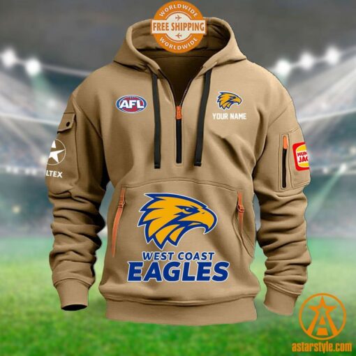 West Coast Eagles AFL Half Zip Heavy Hoodie