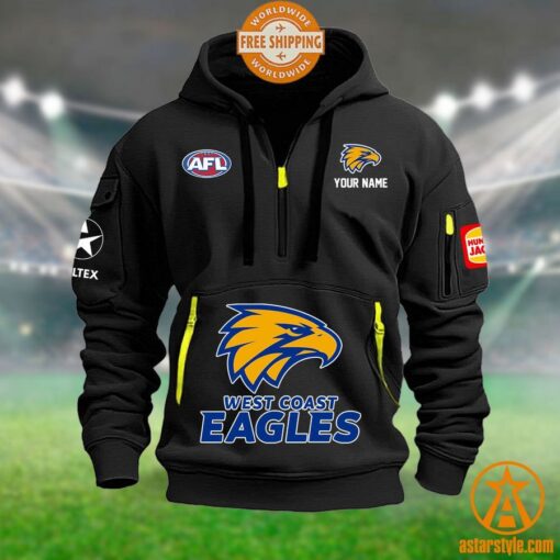 West Coast Eagles AFL Half Zip Heavy Hoodie