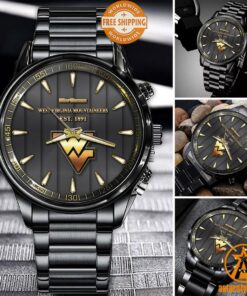 West Virginia Mountaineers Stainless Steel Watch