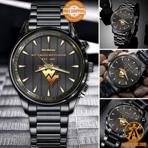 West Virginia Mountaineers Stainless Steel Watch