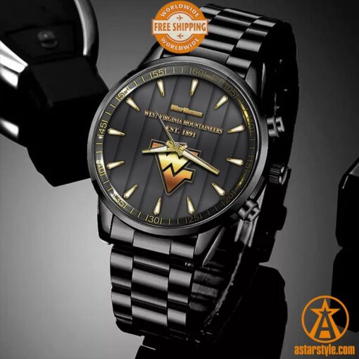 West Virginia Mountaineers Stainless Steel Watch