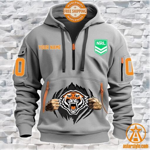 Wests Tigers CUSTOM Half Zip Heavy Hoodie