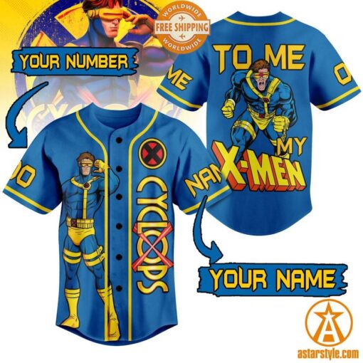 X-Men Cyclops CUSTOM Baseball Jersey