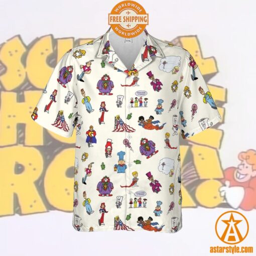 Schoolhouse Rock Characters Hawaiian Shirt