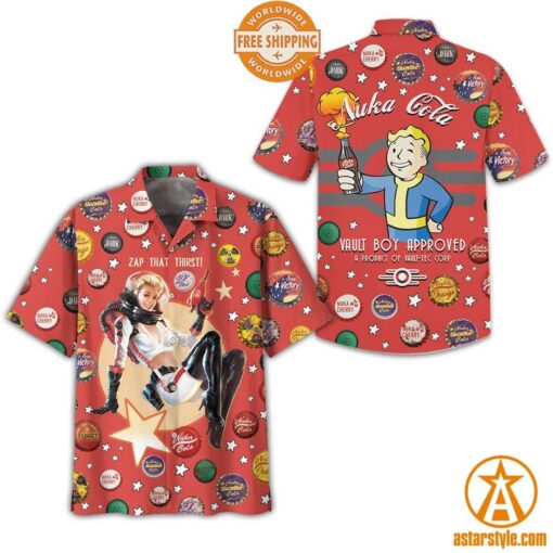 Zap That Thirst Nuka Cola Vault Boy Approved Hawaiian Shirt