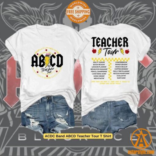 ACDC Band ABCD Teacher Tour T Shirt