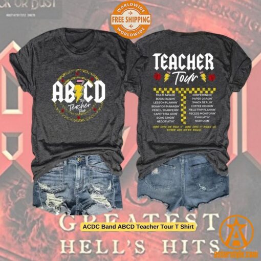 ACDC Band ABCD Teacher Tour T Shirt