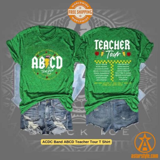 ACDC Band ABCD Teacher Tour T Shirt