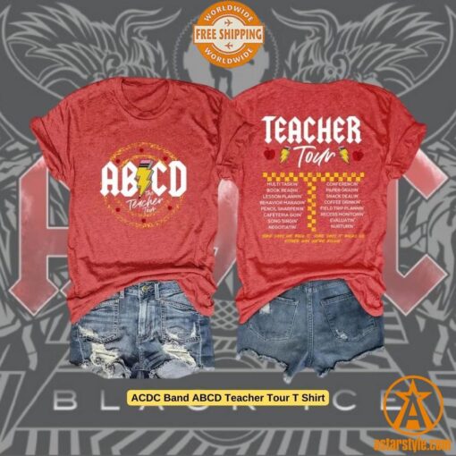 ACDC Band ABCD Teacher Tour T Shirt