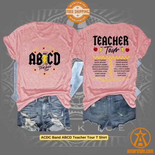 ACDC Band ABCD Teacher Tour T Shirt