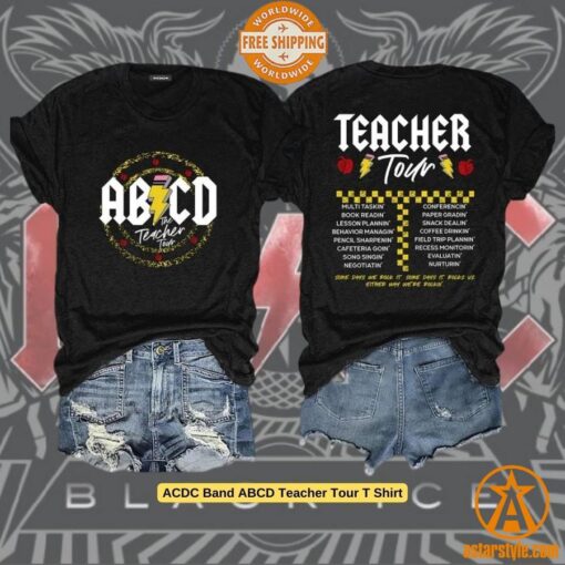 ACDC Band ABCD Teacher Tour T Shirt