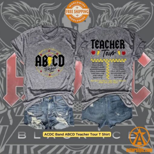 ACDC Band ABCD Teacher Tour T Shirt