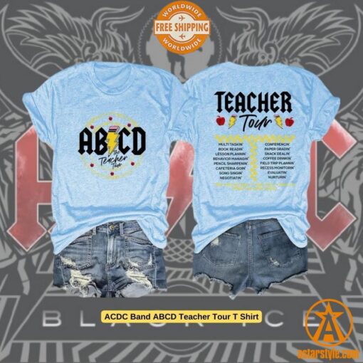 ACDC Band ABCD Teacher Tour T Shirt