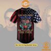 Cheer on the USA in style with the eye-catching Bon Jovi US Flag Baseball Jersey.