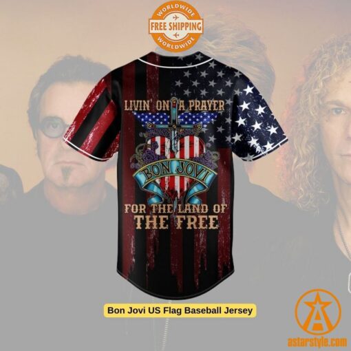 Bon Jovi US Flag Baseball Jersey