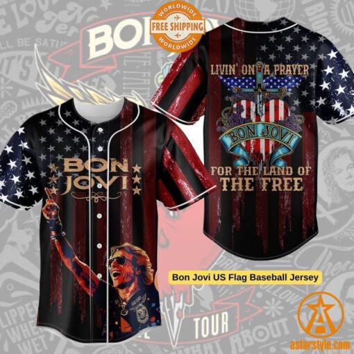 Bon Jovi US Flag Baseball Jersey