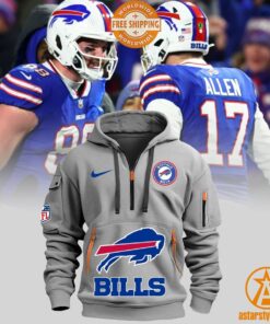 Buffalo Bills Half Zip Heavy Hoodie