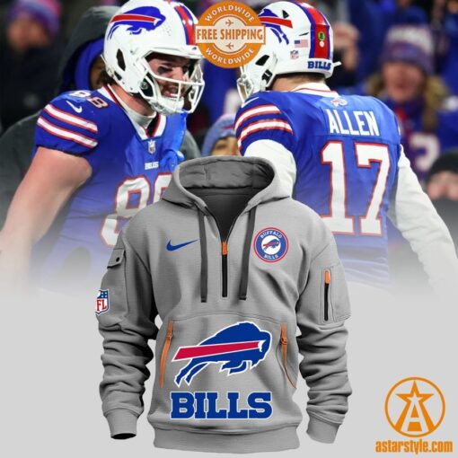 Buffalo Bills Half Zip Heavy Hoodie