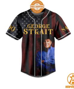 George Strait Somewhere Down In Texas US Flag Baseball Jersey