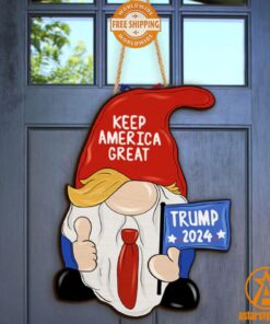 Gnome Keep America Great Trump 2024 Wooden Sign