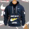 Homer Simpson Just Do It Later Nike Half Zip Heavy Hoodie