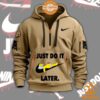 Homer Simpson Just Do It Later Nike Half Zip Heavy Hoodie