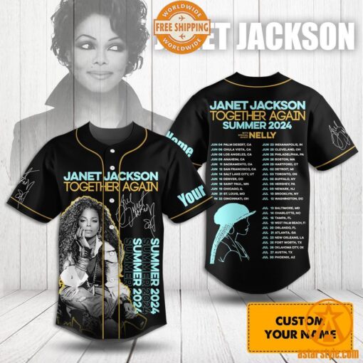 Janet Jackson Together Again Summer 2024 Baseball Jersey