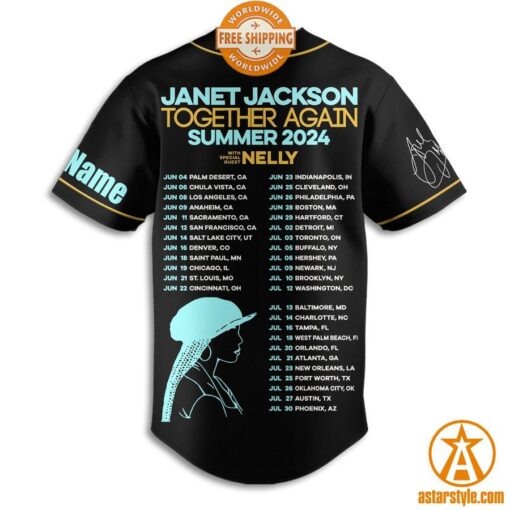 Janet Jackson Together Again Summer 2024 Baseball Jersey