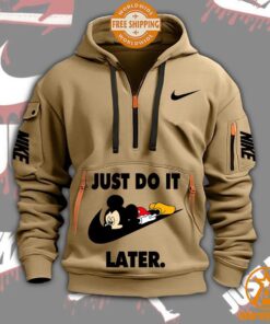 Mickey Just Do It Later Nike Half Zip Heavy Hoodie