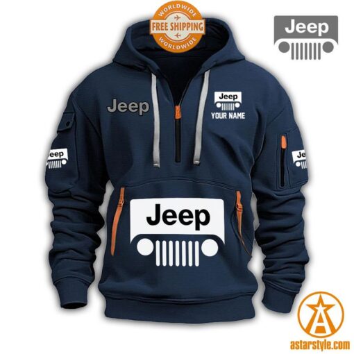 Personalized Jeep Half Zip Heavy Hoodie