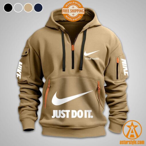 Personalized Nike Just Do It Half Zip Heavy Hoodie