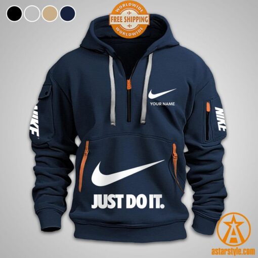 Personalized Nike Just Do It Half Zip Heavy Hoodie