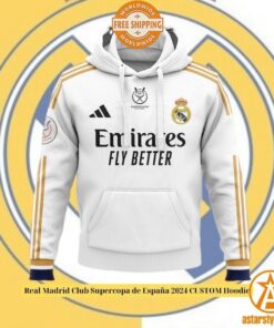 Real Madrid Club Supercopa de España 2024 CUSTOM Hoodie