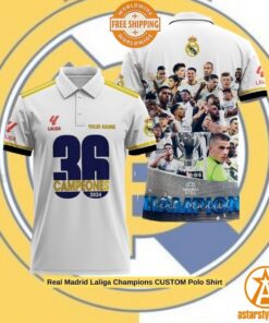 Real Madrid Laliga Champions CUSTOM Polo Shirt