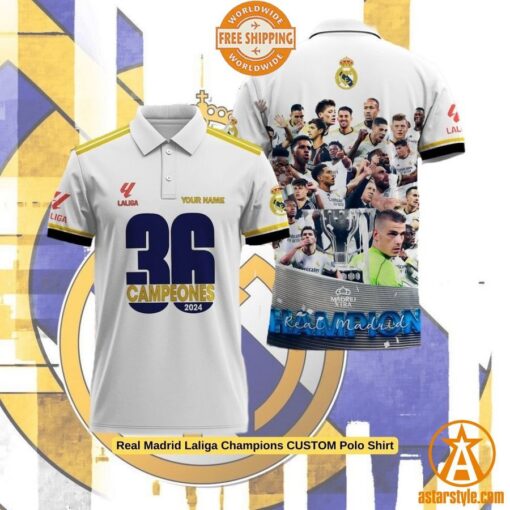 Real Madrid Laliga Champions CUSTOM Polo Shirt