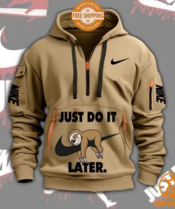 Sloth Just Do It Later Nike Half Zip Heavy Hoodie